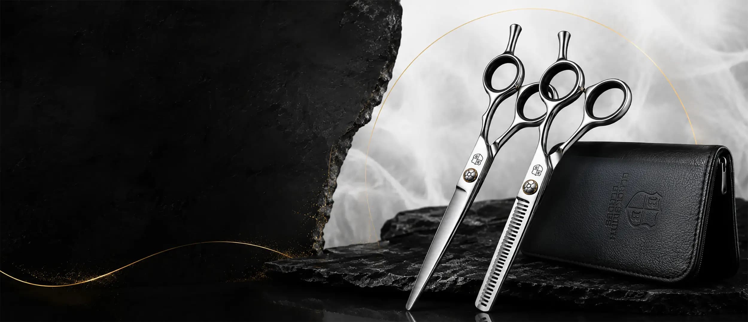 Professional Blacksmith Blades scissors and case